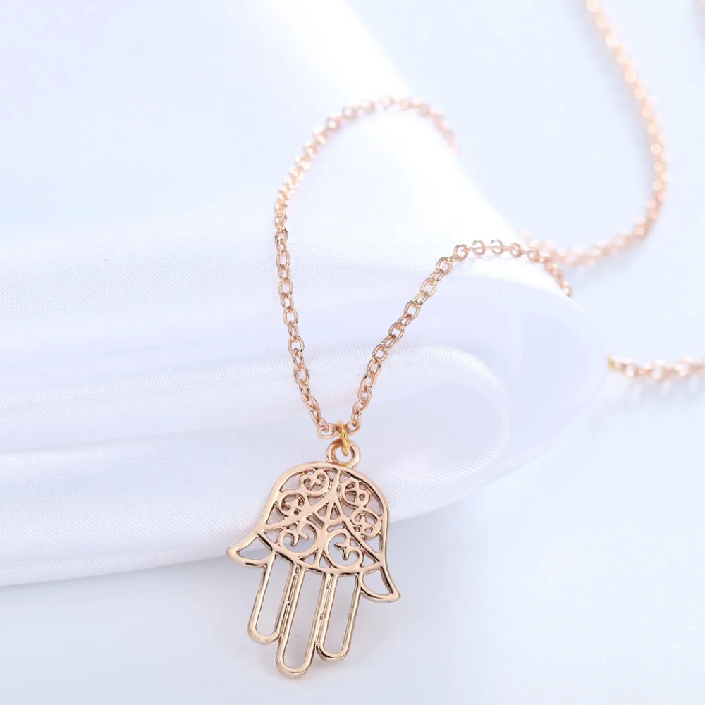 Подвеска Kinitial ожерелье с дизайном рука женское цепочкой Hamsa яркие ювелирные