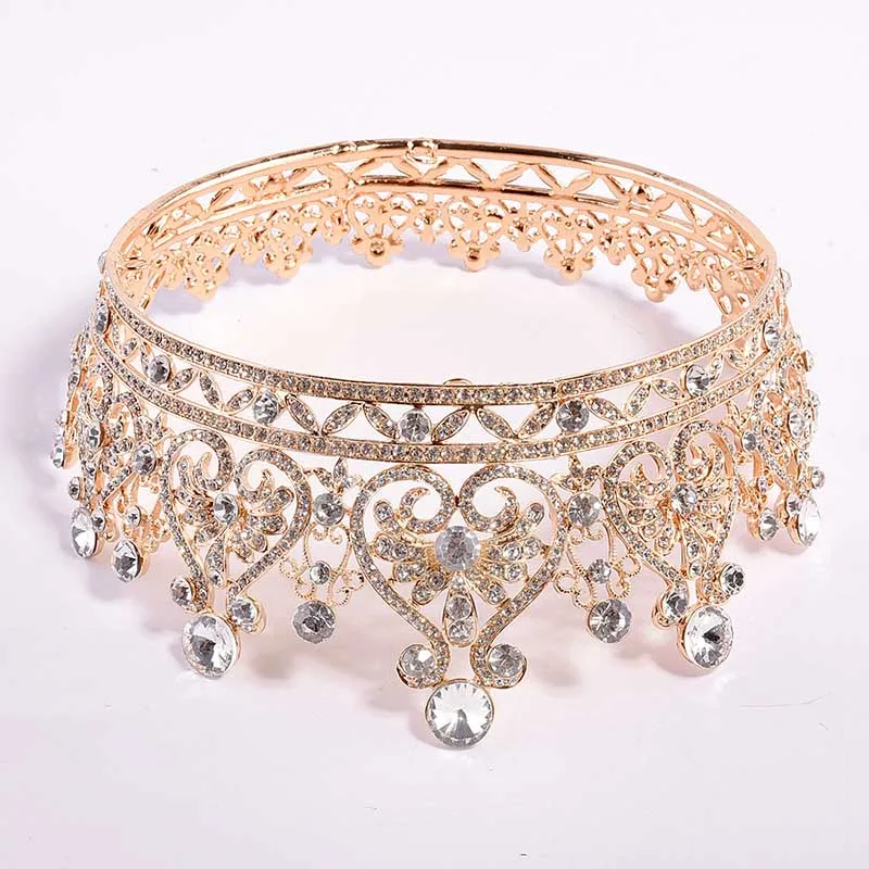 Диадема Стразы с большими кольцами модная диадема для свадьбы торжества короны