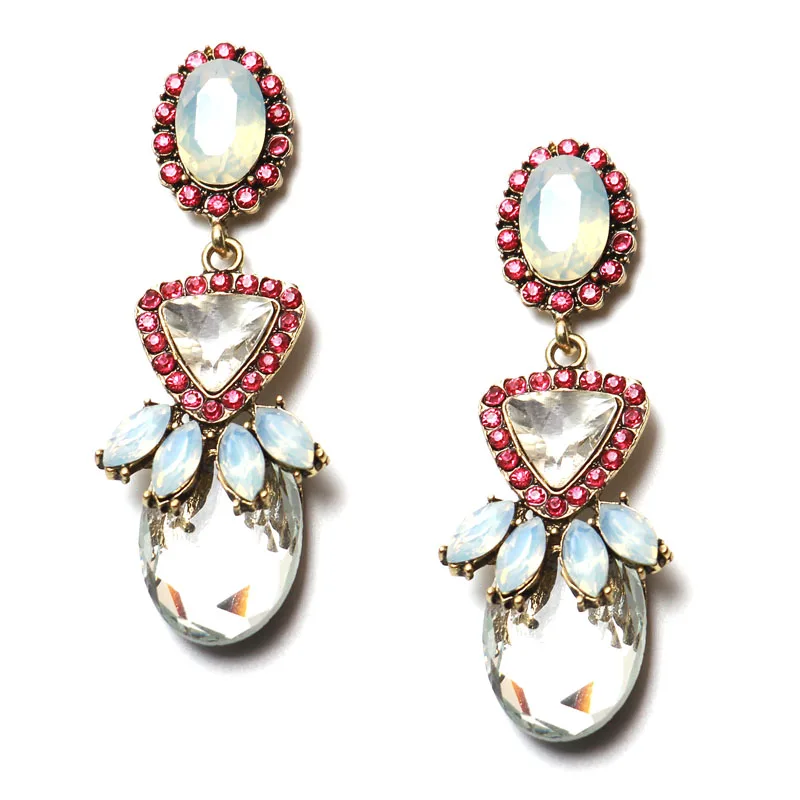 Падение Кристалл Чехия Марка 2017 Новый Boho Этническая Длинные Серьги Падения