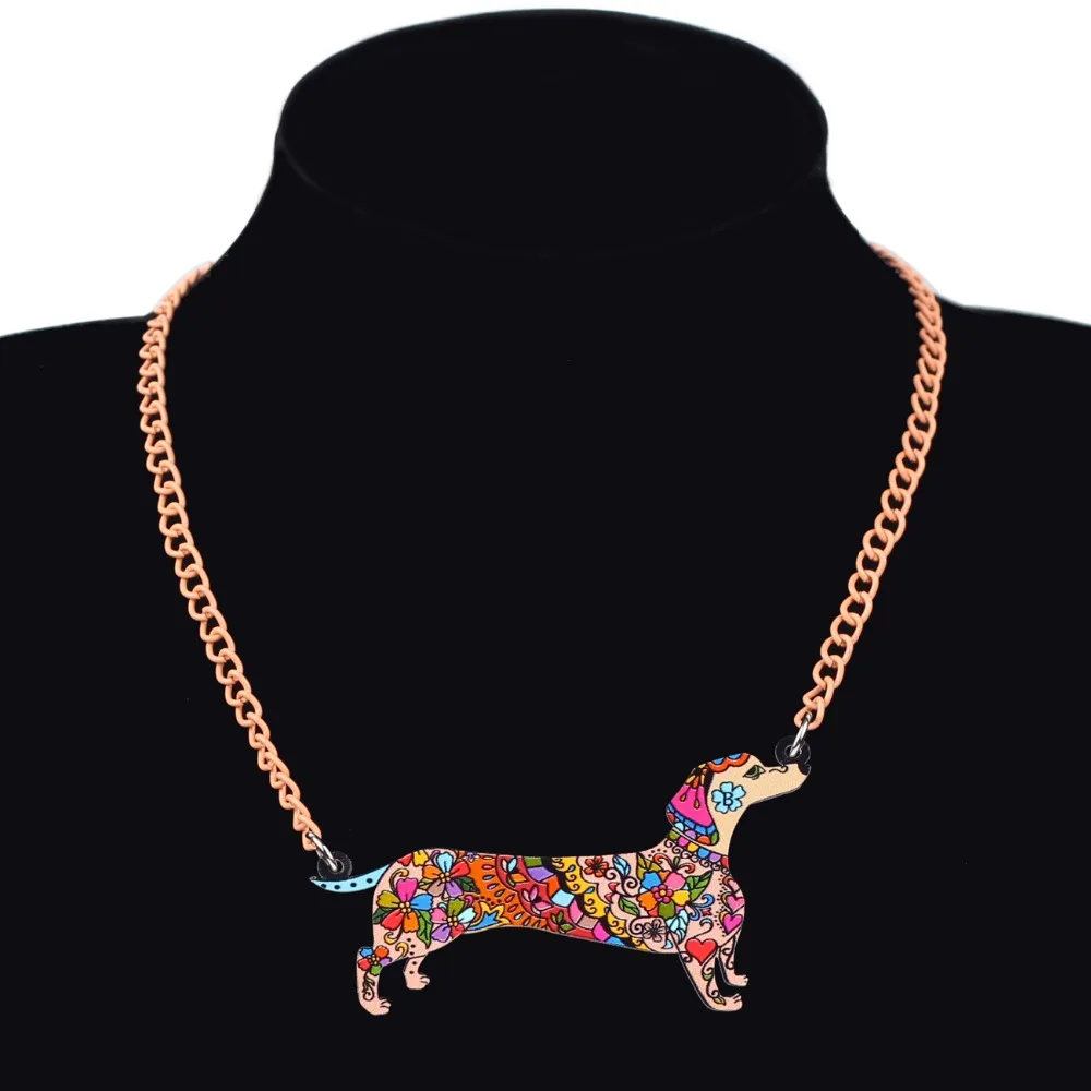Bonsny Doxie такса собака ожерелье акриловый кулон милые животные модные ювелирные