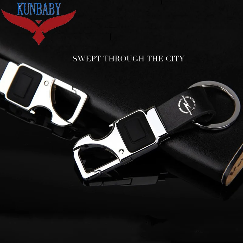 KUNBABY новый модный металлический Кожаный Автомобильный Брелок держатель с LED