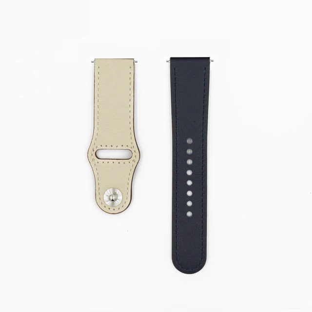 Blue white Новые кожаные часы ремешок для Xiaomi Huami Amazfit PACE Смарт часы замена 22 мм ремешок кожаный браслет; унисекс - Цвет: Blue white