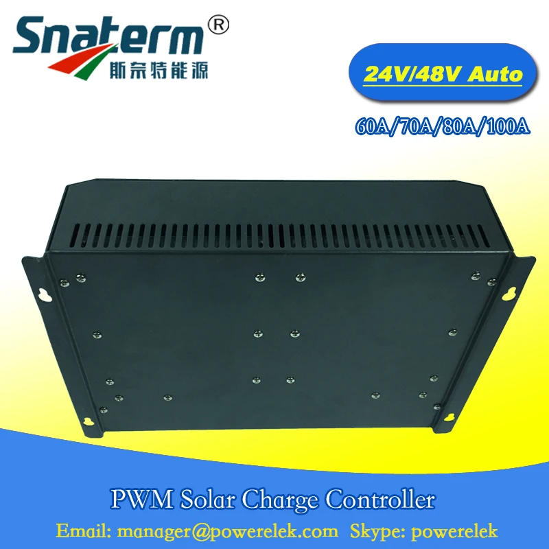 DC 24V 60A 80A 100A PWM регулятором солнечного заряда контроллер высокая эффективность