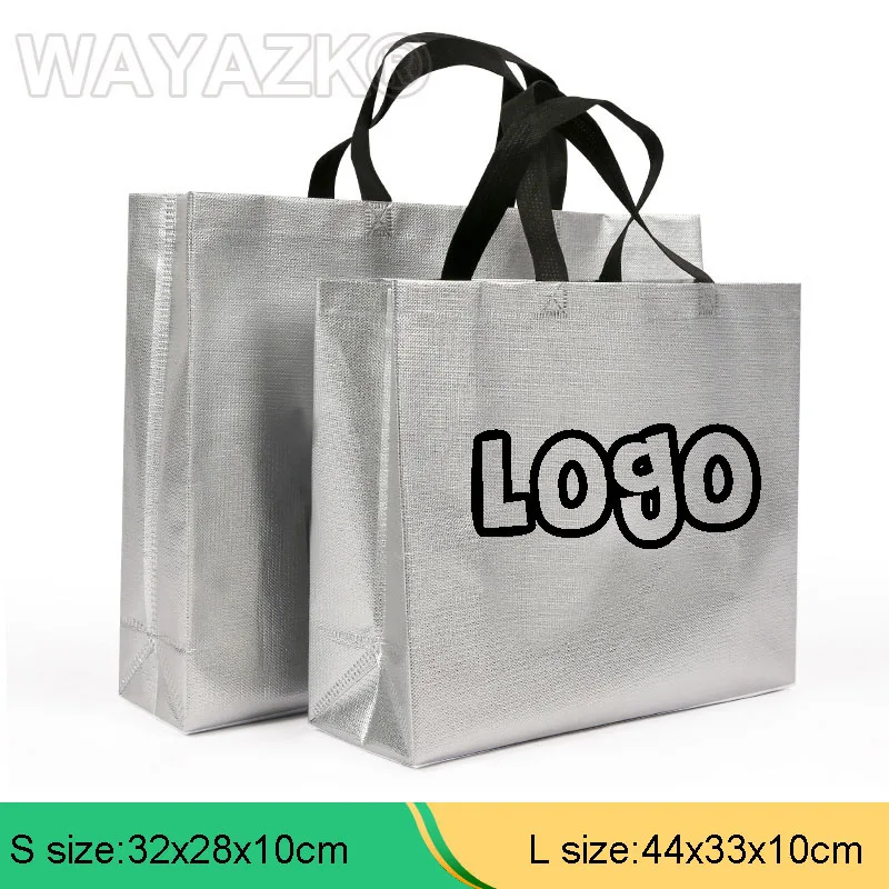 (100Pcs/Lot)Bespoke Personalized Shopping Bags with Your CustomLogo Printed for Business