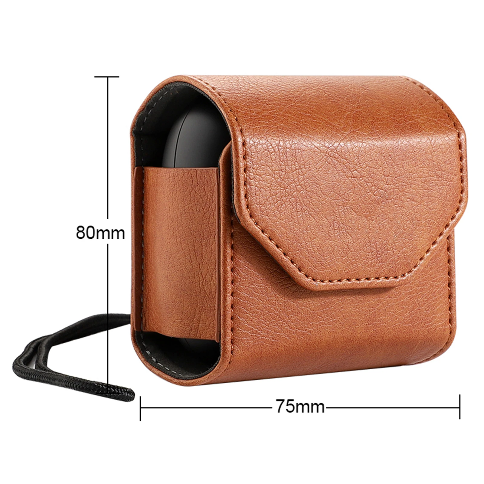 Mini Lanyard Leather Case for Powerbeats Pro Earphone Storage Bag Headphone Travel Carrying Headset | Электроника