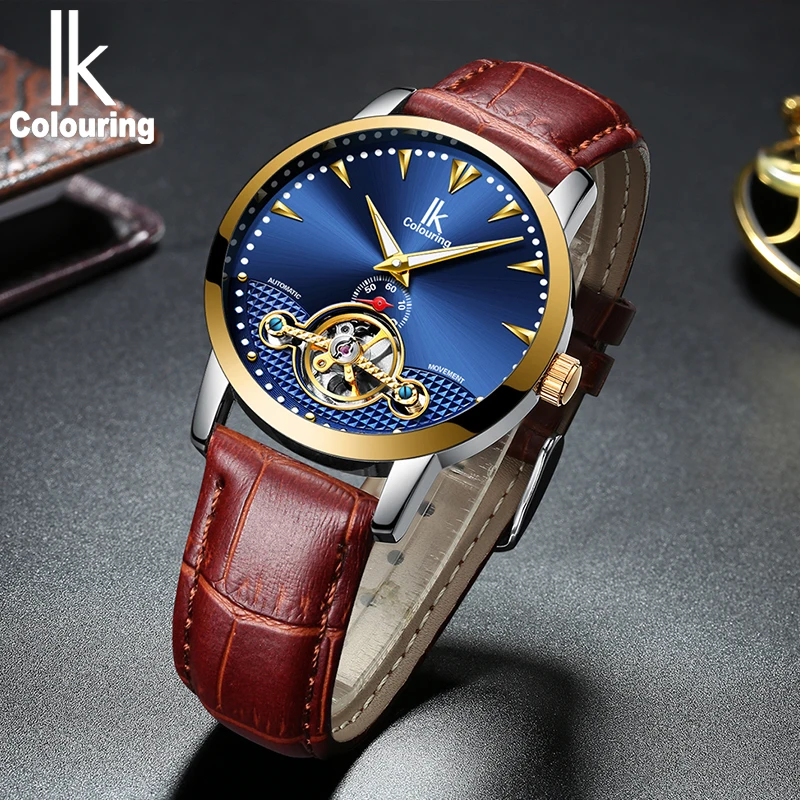 IK skeleton tourbillon механические часы мужские модные водонепроницаемые полноразмерные