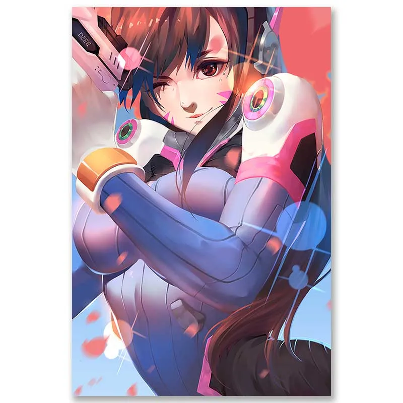 Overwatchs плакат d. va картина аниме настенные художественные шелковые Поттеры для спальни домашний декор художественные принты шелковая Живопись - Цвет: 15