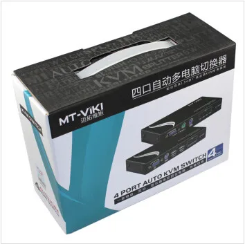 4 порта USB PS/2 автоматический переключатель KVM кнопка или Hotkey switcher PC с кабелями |