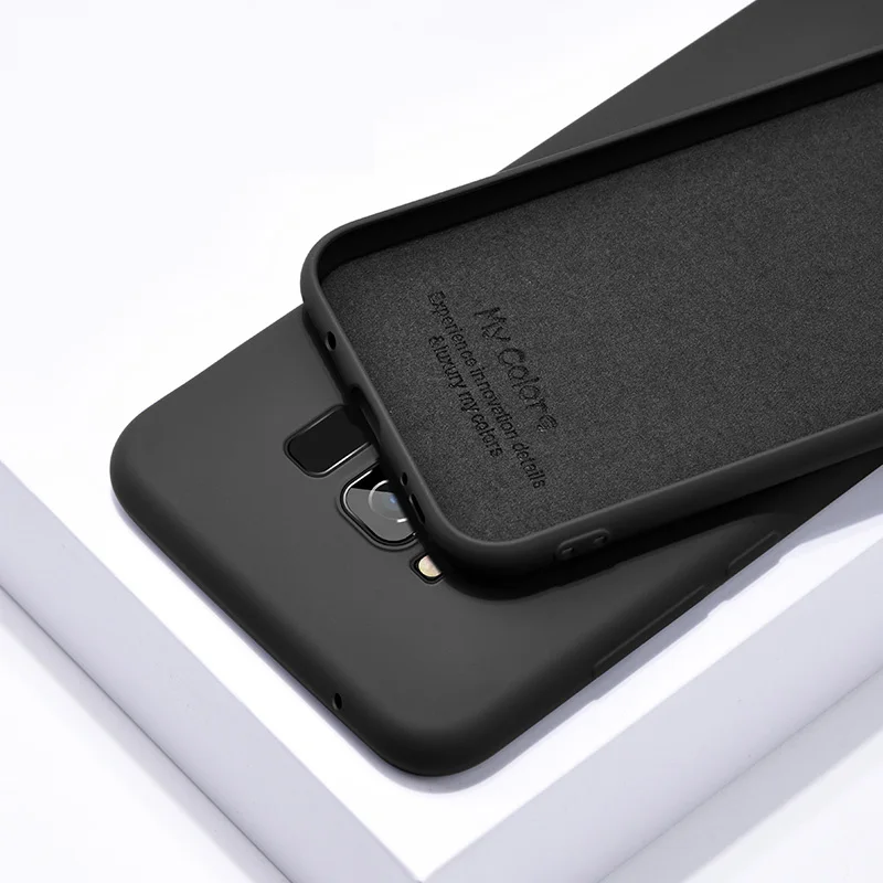 Black Жидкий силиконовый чехол для samsung Galaxy S8 S9 Plus S10 Lite S10E Note 8 9 10 Pro мягкий тонкий полный чехол s Coque Funda - Цвет: Black