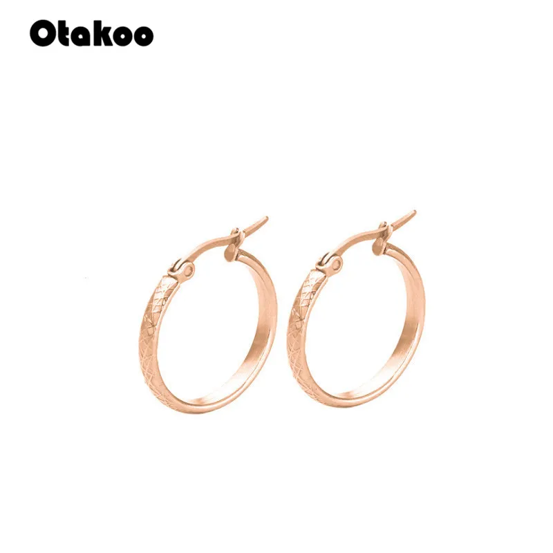 Otakoo брендовые серьги для женщин, модные ювелирные изделия, подарок, опт, трендовые 4 цвета, золотые серьги-кольца из нержавеющей стали