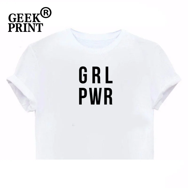 Женские топы GRL PWR футболки для девушек Женская Феминистская футболка с надписью