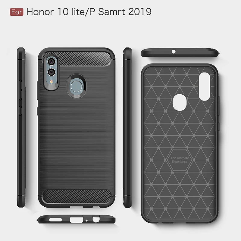 

Brushed silicone case carcasa for huawei honor 10 lite cases funda hoesje carbon fiber tpu cover coque etui kryt tok