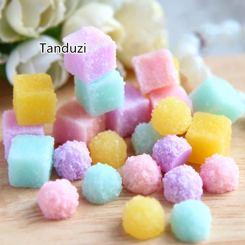 Tanduzi 20 шт. милые каучуковые сахарные конфеты шарики искусственные желе кубики с