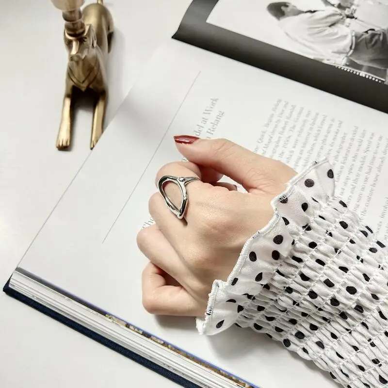 

925 Sterling Silver Openwork Irregular Rings Silver Fashion Personality Open Adjustable Rings For Women Charms Fine Jewelry Gift