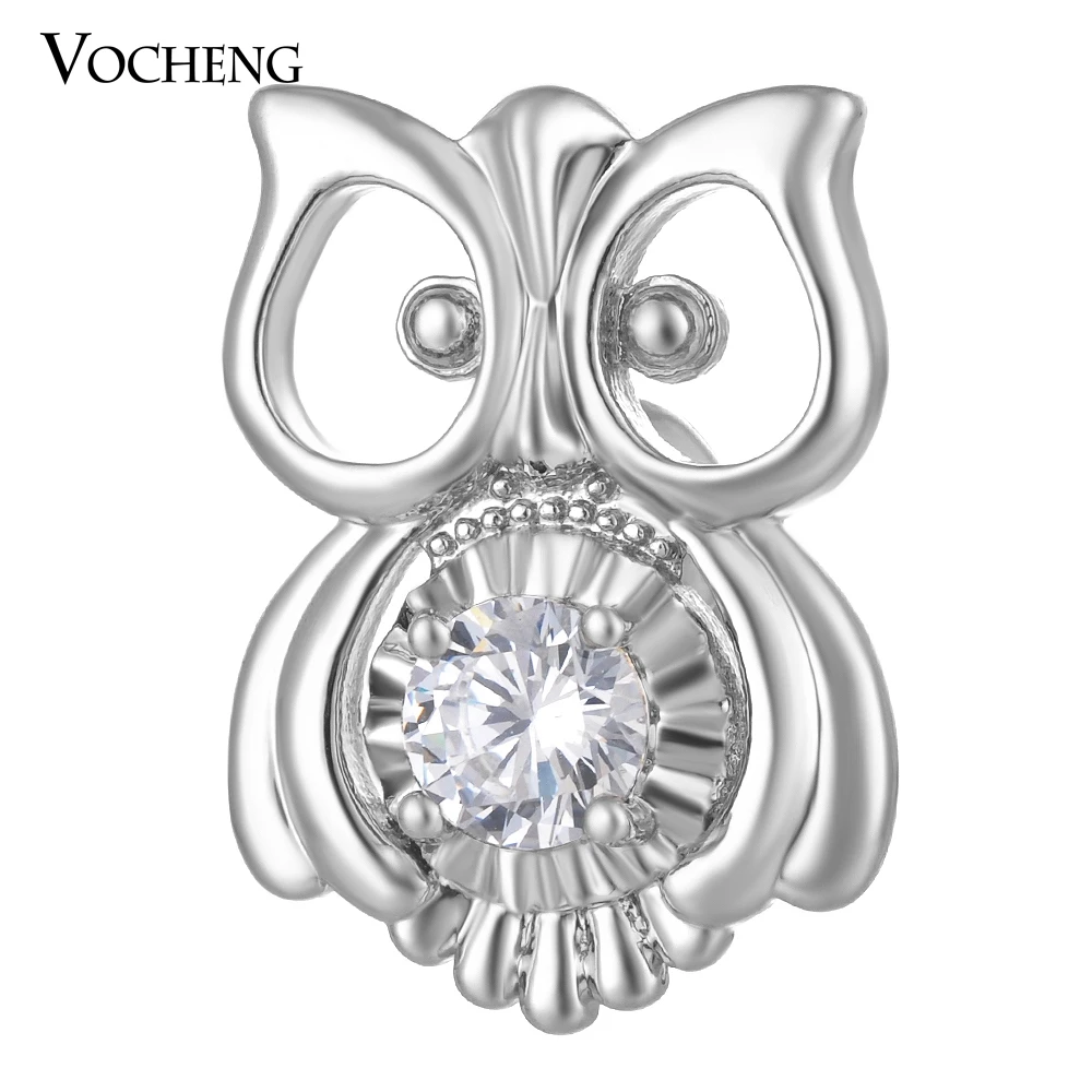 

10PCS/Lot CZ Stone Snap Charms Vocheng Interchangeable Jewelry Owl Brass Material Luxury 18mm 2 Colors Vn-1800*10