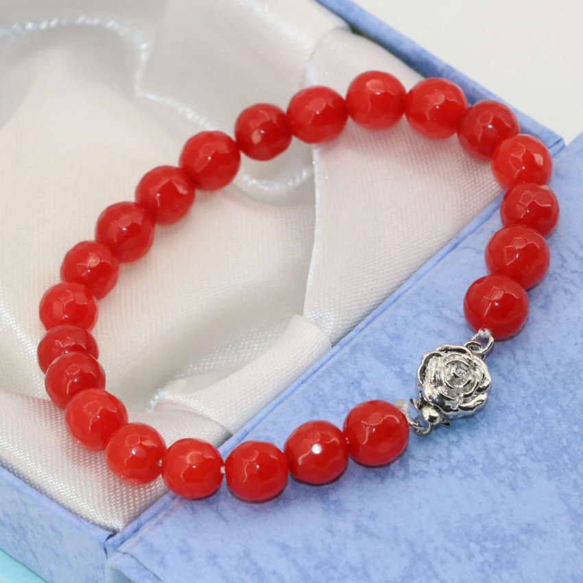 Очаровательный браслет для вечеринки подарок милый красный нефрит камень