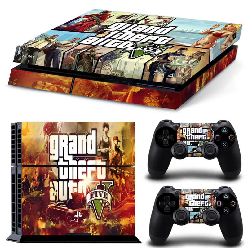 4 GTA-V для консоли Playstation 4 наклейка виниловая кожа чехол для sony PS4 игр с 2 контроллером кожи - Цвет: 4