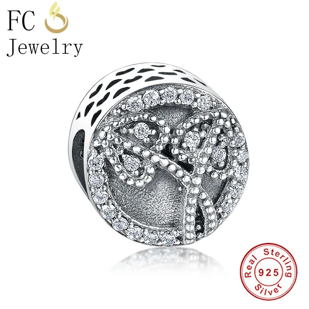 

Original 925 Sterling Silver Round Shape Clearly CZ AAA Zircon Charms Fit Original Charm Bracelet Beads Jewelry Making