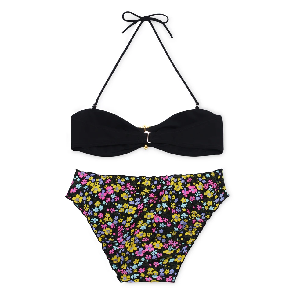 Cobunny Для женщин бандо Купальники цветочный Maillot de bain Push Up комплект бикини 2018