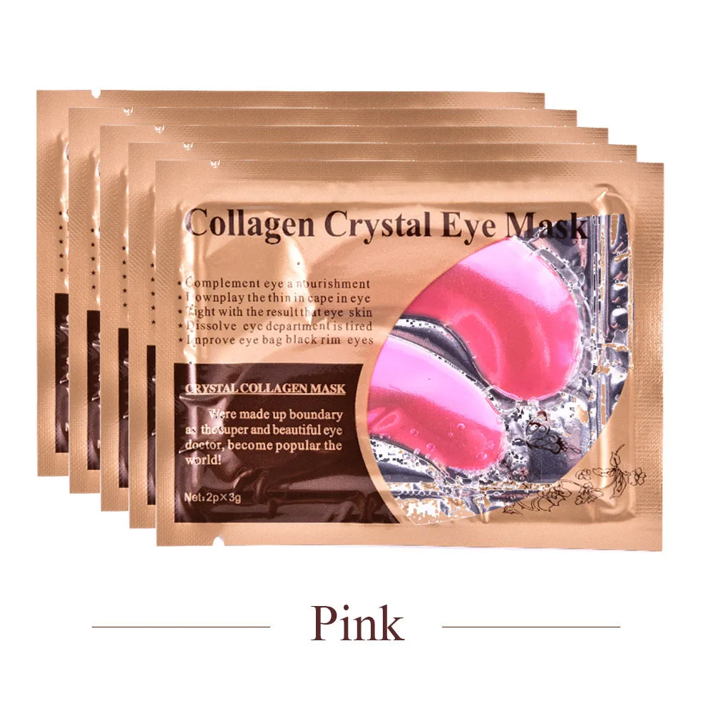 Pink Ameizii 10 шт. 5 упаковок 24 к золотистый гель маски для глаз коллаген для ухода за кожей патчи для глаз подушечки против морщин Удаление темных кругов лечение глаз - Цвет: Pink