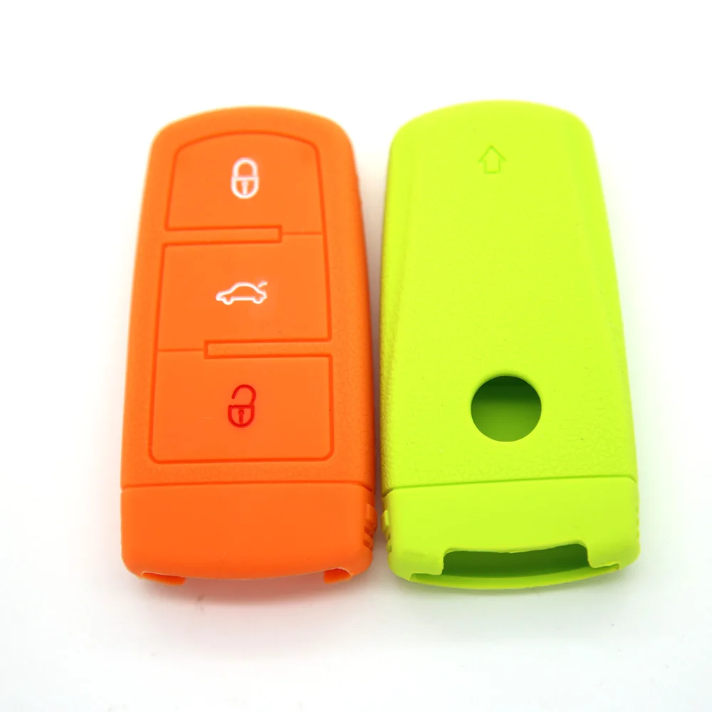 Чехол для ключей автомобиля силиконовый 3 кнопки чехол Wolkswagen Vw Cc Passat Magotan Smart Remote Key