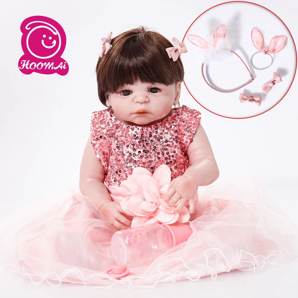 Силиконовая кукла Bebe Reborn для новорожденных 22 дюйма виниловая Реалистичная