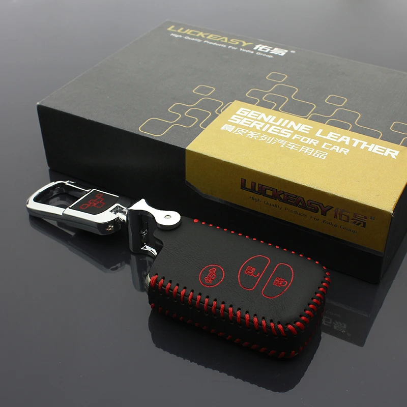 Luckesy кожаный чехол для ключей Toyota prius 2012 LAND CRUISER 2007 2010 2015 автомобиля с 3 кнопками key2a