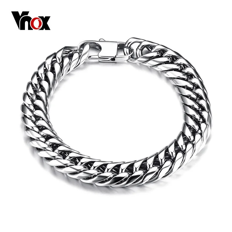 Мужские браслеты цепочки Vnox из нержавеющей стали на запястье мужские ювелирные