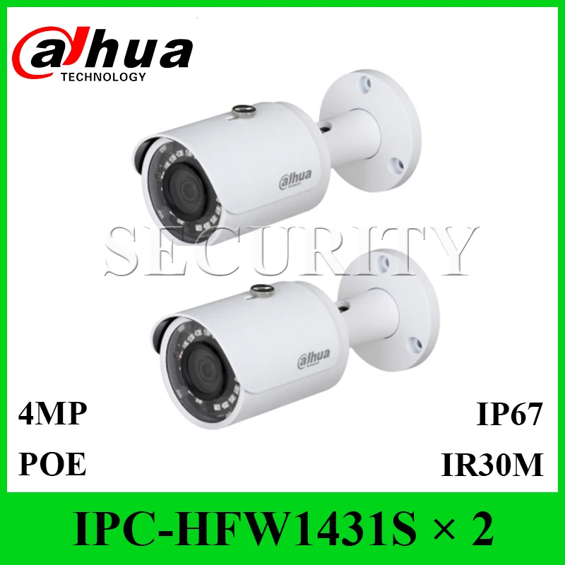 2 шт./лот Dahua оригинальная IPC HFW1431S 4MP мини пуля камера WDR IP67 IR30m Обновление от