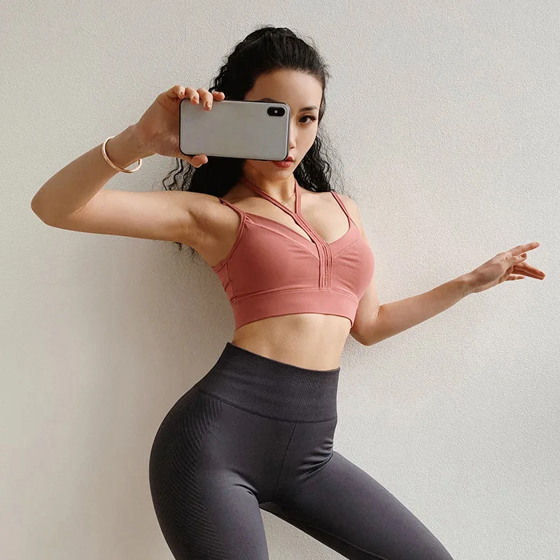 pink Спортивный бюстгальтер для женщин, спортивный укороченный топ, Фитнес Топ, бюстгальтер для йоги, бюстгальтер для девочек, брюки для фитнеса, мягкий бюстгальтер для бега, спортивная одежда, нижнее белье - Цвет: pink