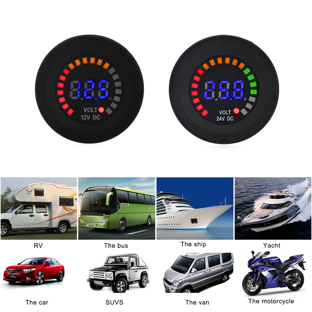 Цифровой вольтметр для автомобиля водонепроницаемое устройство измерения