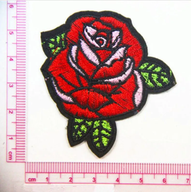 Горячая Распродажа 2 шт./компл. Цветочная вышитая Роза аппликация для пришивания
