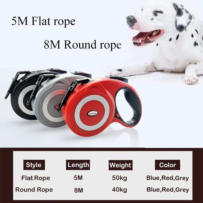 

5/8M Reflective Dog Retractable Leash Automatic Pet Cat Puppy Collar Lead Leashes for Small Large Dogs Outdoor Training Products