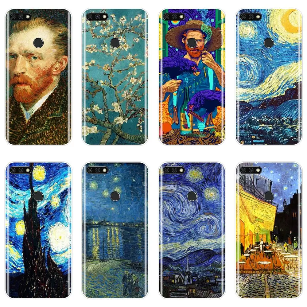 Мягкая задняя крышка для huawei Honor 8X MAX 10 9 8 Van Gogh Art чехол для телефона силиконовый для huawei Honor 7 8 9 10 Lite 7S 7X 7A 7C Pro