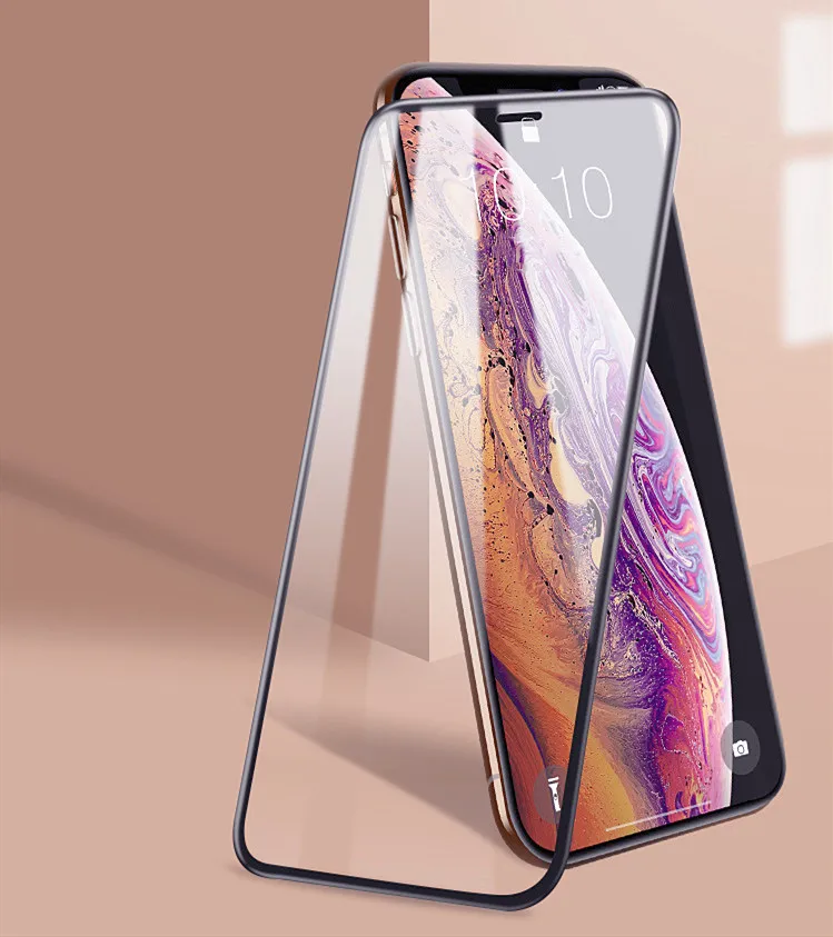 9D полное покрытие закаленное стекло для iPhone X XR XS MAX стеклянная пленка iphone XSMAX