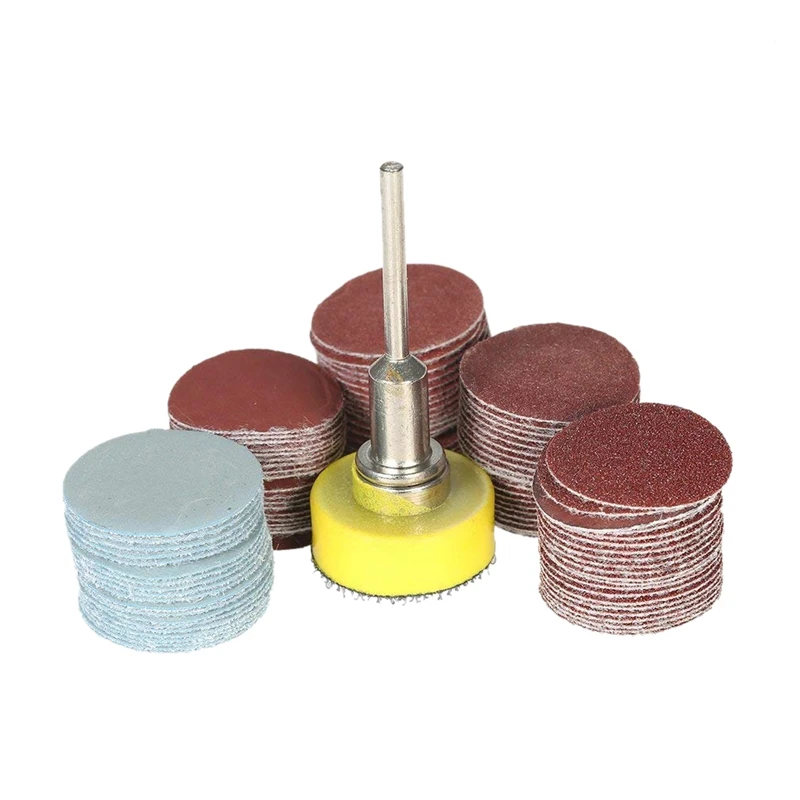 

100Pcs 25Mm 1 Inch Sander Disc Sanding Disk 100-3000 Grit Paper With 1Inch Abrasive Polish Pad Plate + 1/8 Inch Shank For Drem