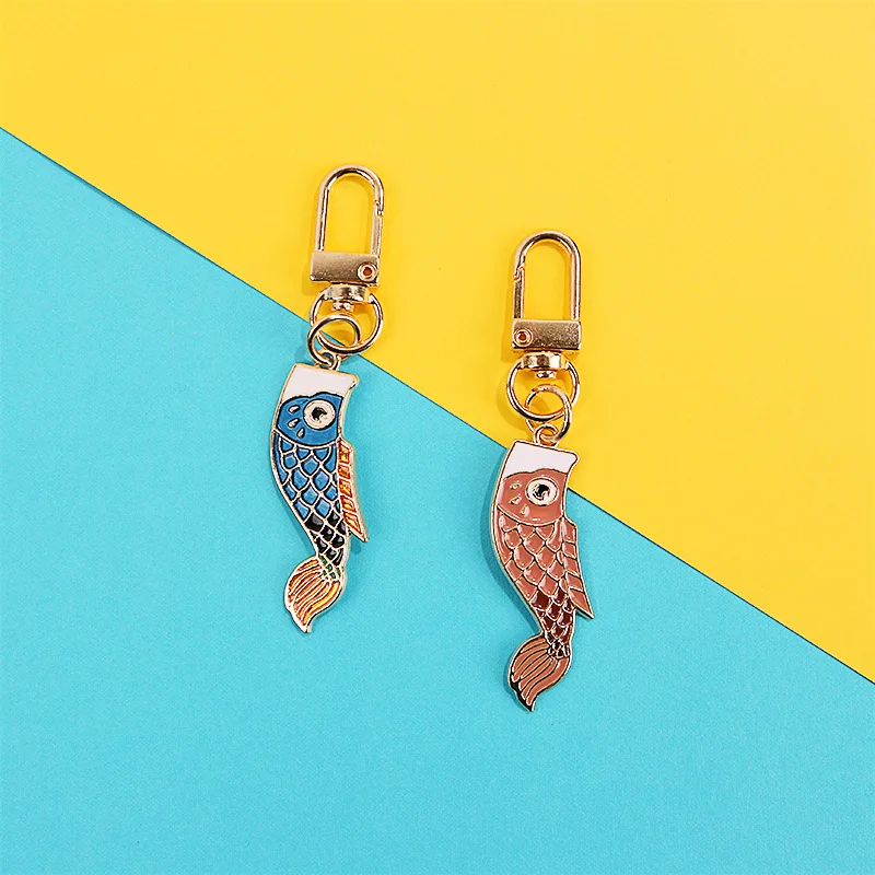 Брелок для ключей креативный Забавный металлический брелок с изображением рыбы