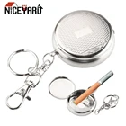Карманная пепельница NICEYARD с брелоком, Мини Портативная автомобильная пепельница из нержавеющей стали
