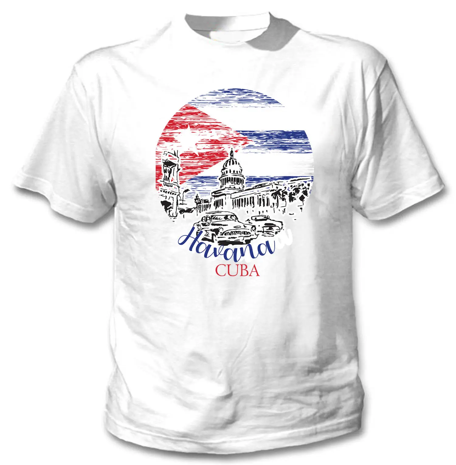 

Havana City Cuba - Men's Casual 100% Cotton O-Neck Tshirts Cool Tees