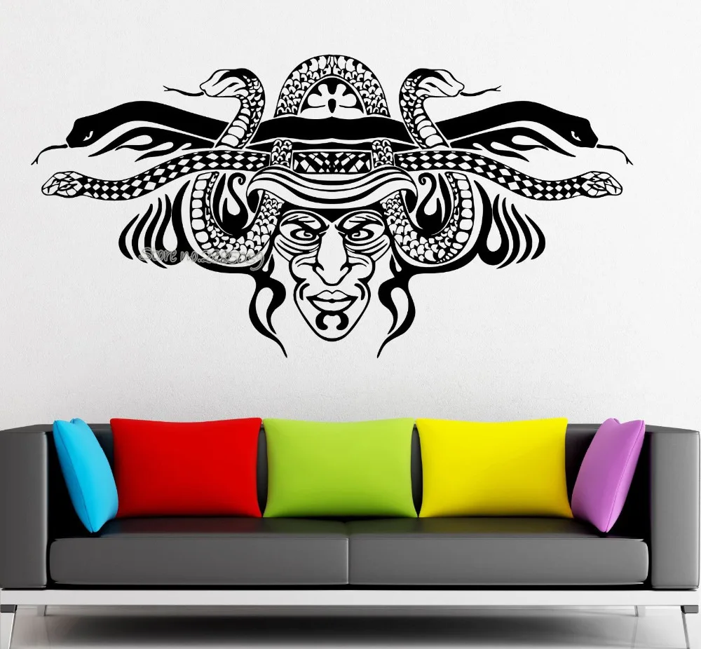 

Маска вождя дикаря, шамана, наклейка на стену, Виниловая наклейка для гостиной, домашнего декора, искусства, дивана, фона, стены, татуировки, плакаты, наклейки LA535