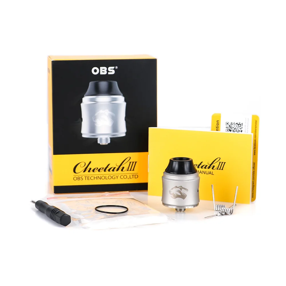 2 шт. бак для вейпа OBS Cheetah III RDA с 25 миллиметровым наконечником 810 капельного