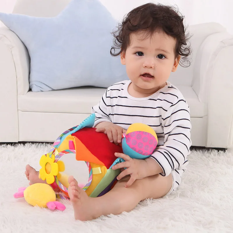 

Baby Plush Toys Bell Ball Soft Hand Grasp Ball Bed Stroller Hanging Toys AN88