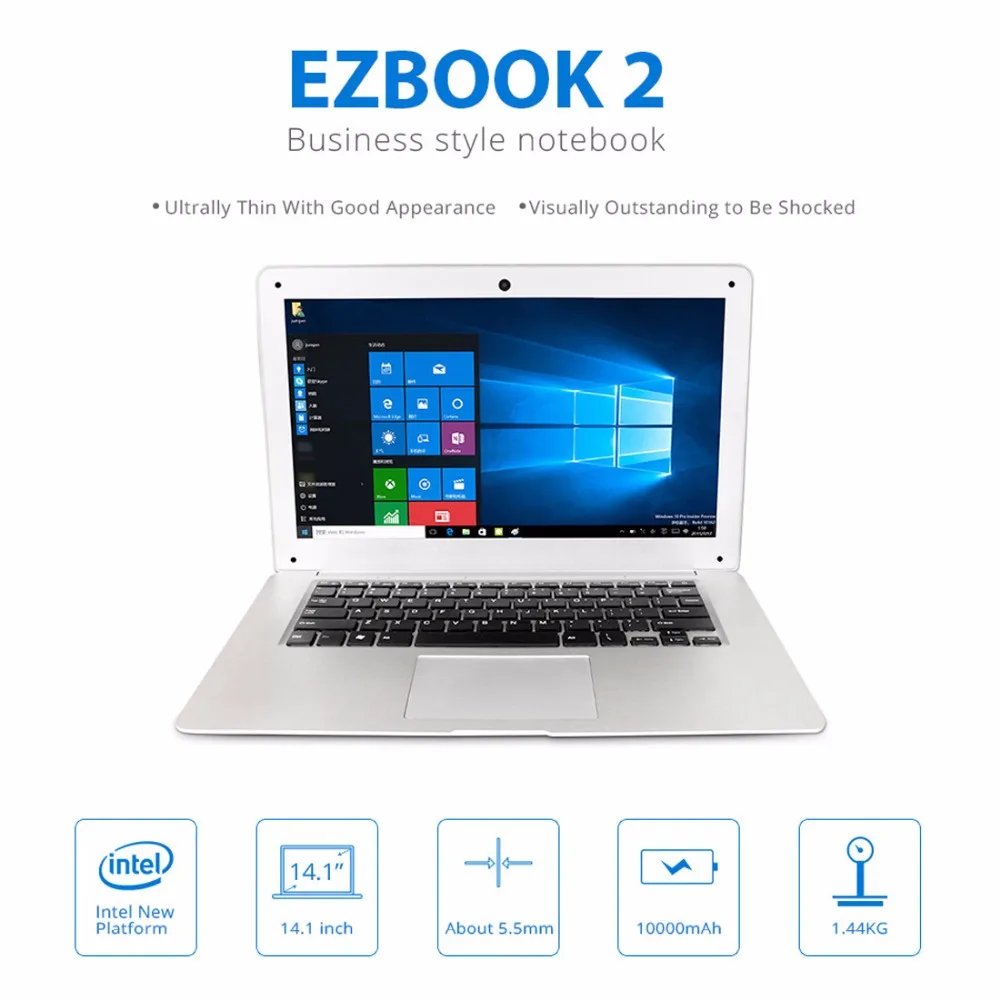Оригинальный Jumper EZbook 2 Ноутбук процессор 14.1 дюймов Windows 10 Intel Вишня след Z8300 Quad Core