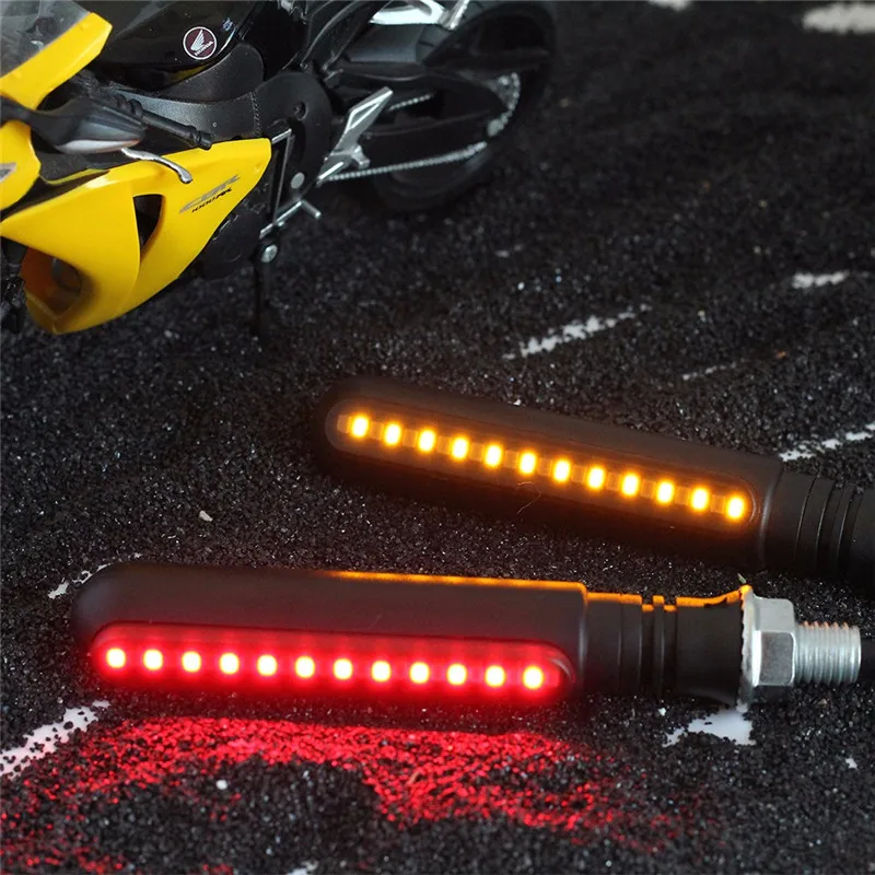 4 шт. мотоциклетные поворотные сигналы LED струящаяся вода мигающий свет тормоза