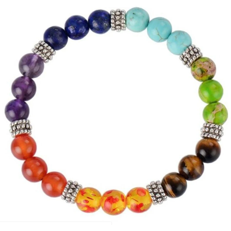 Топ 7 Браслет Чакра натуральный камень для женщин и мужчин целебный Баланс йога