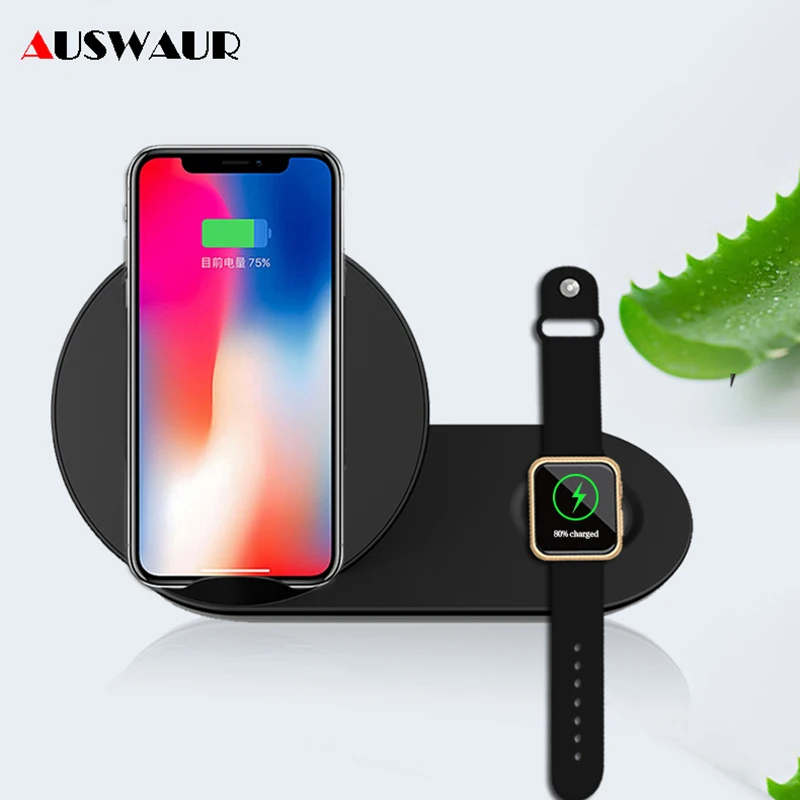 Быстрое беспроводное зарядное устройство QI для часов Samsung Gear S2 S3 S4 Note 9 Apple Watch iWatch 1