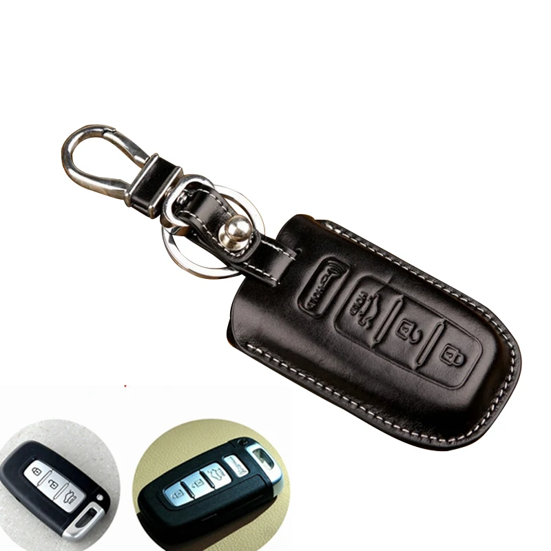 

Чехол для ключей из воловьей кожи/держатель для Hyundai ix35 Elantra Sonata, подходит для Kia Sportage-r Forte, автомобильный смарт-брелок, аксессуары