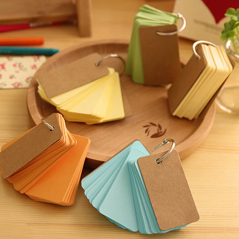 

Colored note book Ring note pad Portable note book can tear word card loose leaf