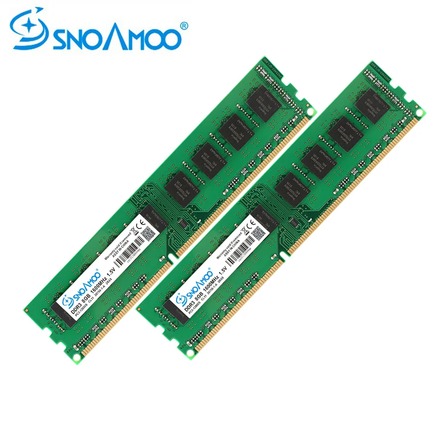 SNOAMOO Настольный ПК ram s DDR3 2G 4G 8G 1333MHz 1600MHz 240-Pins ram Memory 1,5 V DIMM для AMD non-ECC PC Memory пожизненная Гарантия