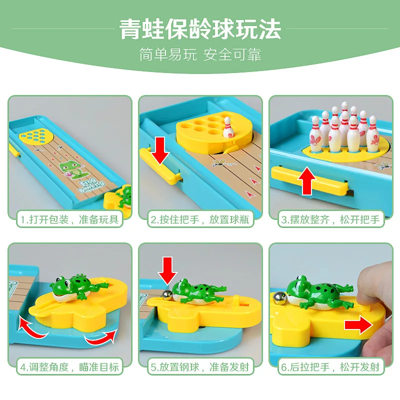 

Hot Children's Educational Interactive Toy Mini Frog Bowling Table Tabletop Game